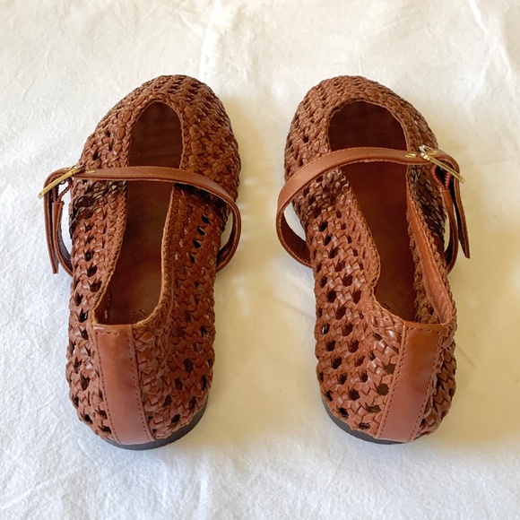 Madewell Remy Leather Woven Mary Jane Flats Dusty Redwood US8.5 NEW - Picture 7 of 12